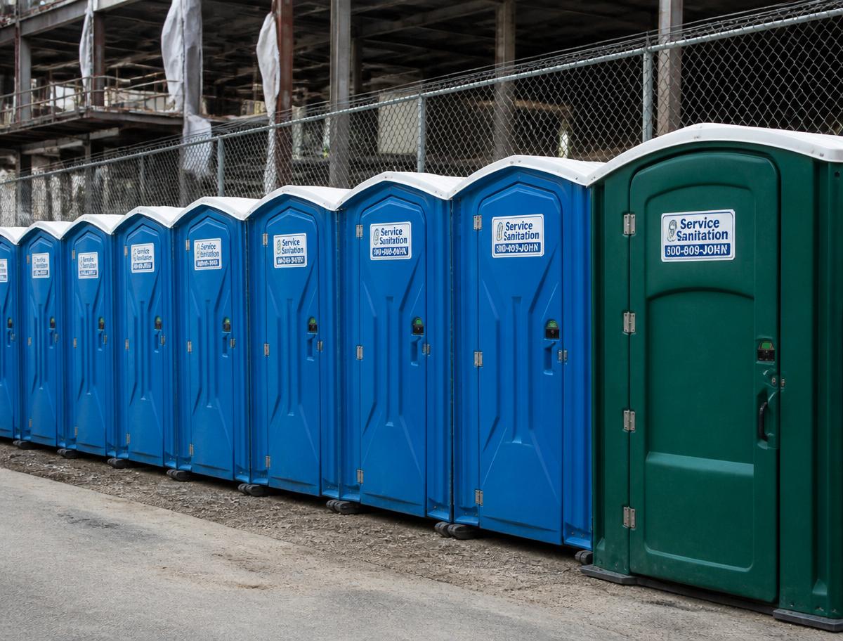 Event site portable restrooms prepared for porta potty power washing service