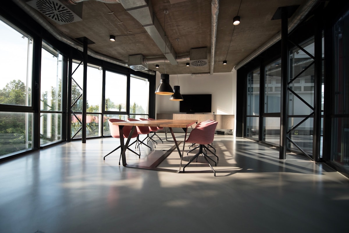 Warm clean office lounge that feels welcoming after professional commercial cleaning